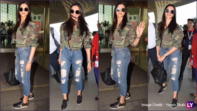 Deepika Padukone in oversized camo-print outfit, no makeup ticks