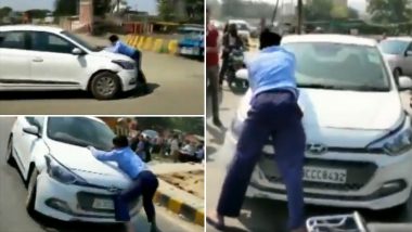 Ghaziabad Road Rage Shocker: Man Drives Car For 2 Km With Cab Driver Clinging On To Car Bonnet; Video Goes Viral