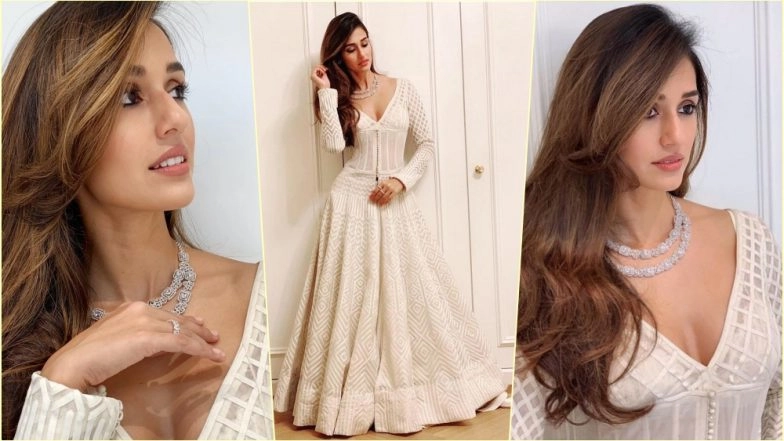 Disha Patani Looks Divine in a Rohit Bal Lehenga for #TheWhiteSeries Pictures From Akash Ambani-Shloka Mehta's Pre-Wedding Ceremony