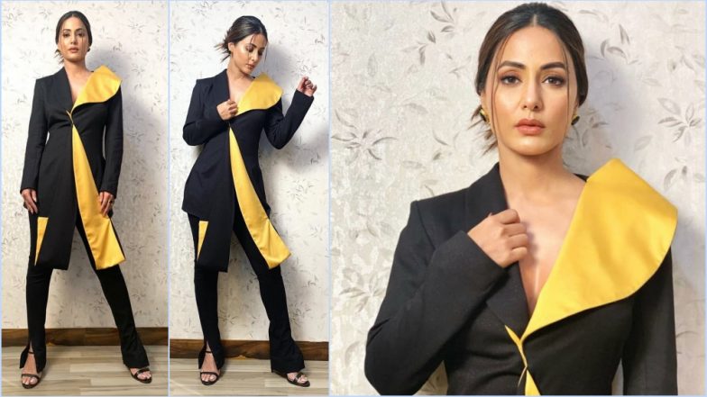 Hina Khan’s Komolika Swag Saves This Hideous Two-Tone Asymmetrical Pantsuit (View Pics)
