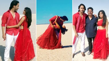 Shaheer Sheikh and Rhea Sharma Look Perfect In Red Against The White Backdrop Of The Rann of Kutch as They Shoot For Yeh Rishtey Hai Pyaar Ke! View Pics