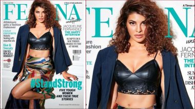 Jacqueline Fernandez Pairs a Black Bralette With Sexy High-Slit Skirt and Blazer in Latest Magazine Photoshoot