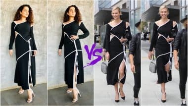 Kangana Ranaut vs Karlie Kloss in Fashion Faceoff: Who Pulled Off This Monochrome Prabal Gurung Dress Better? View Pics