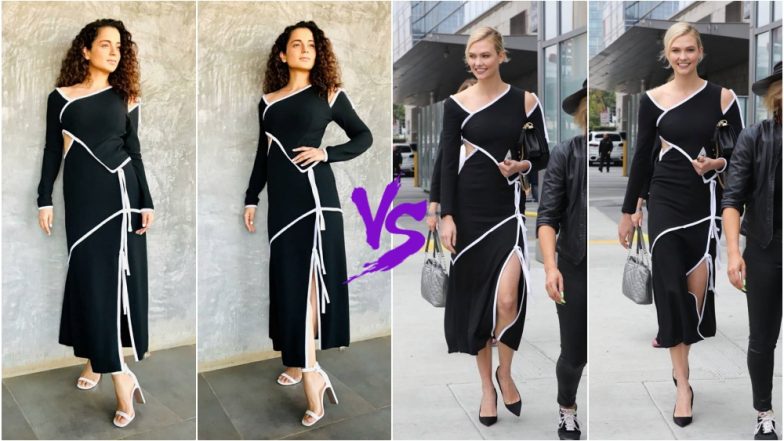 Kangana Ranaut vs Karlie Kloss in Fashion Faceoff: Who Pulled Off This Monochrome Prabal Gurung Dress Better? View Pics