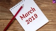March 2019 Festivals, Events and Holiday Calendar: Maha Shivaratri to Women&rsquo;s Day to Holi, Know All Important Dates and List of Hindu Fasts for the Month