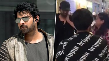 Prabhas Gets a Pat on the Cheek From a Hyper-Excited Fan in Public! Watch Video