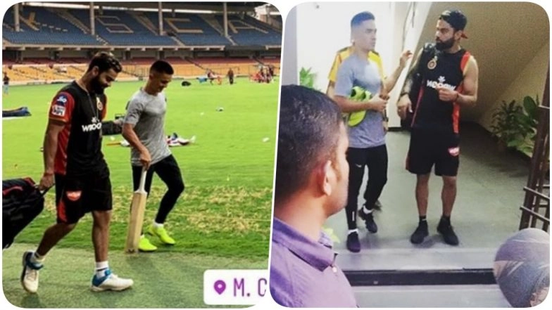 Sunil Chhetri Joins Virat Kohli &amp; Co for RCB&rsquo;s Training Camp Ahead of Their First Game Against CSK in IPL 2019 (Watch Video)