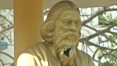 Rabindranath Tagore's Statue Vandalised in Kolkata, One Miscreant Arrested