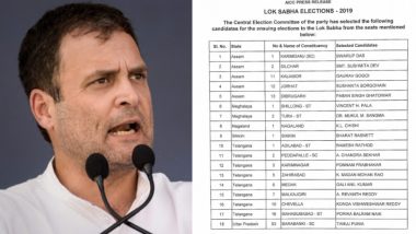 Lok Sabha Elections 2019: Congress Releases Second List, Fields 18 Candidates in 6 States
