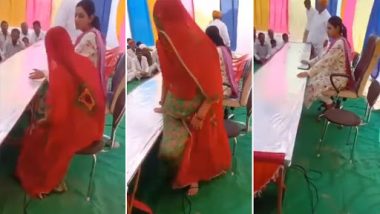 Rajasthan Shocker: Congress MLA Divya Maderna Asks Woman Sarpanch to Sit on Floor, Video Goes Viral
