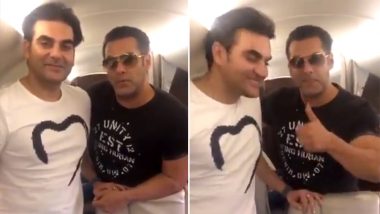 Salman Khan and Arbaaz Khan Land in Their Hometown Indore as First Schedule of Dabangg 3 Shoots Begins Tomorrow