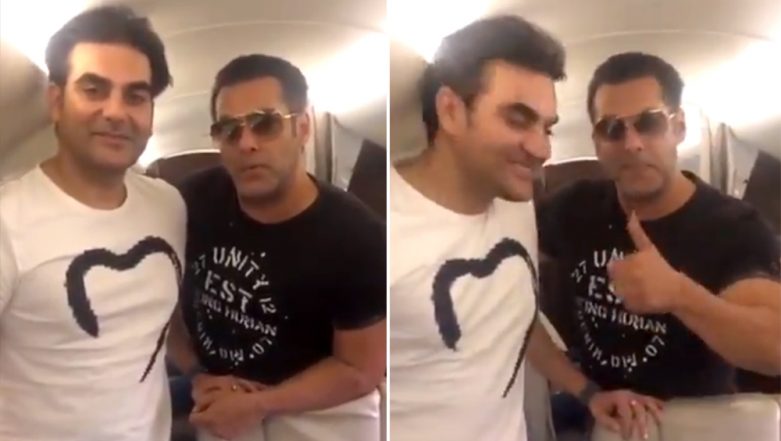 Salman Khan and Arbaaz Khan Land in Their Hometown Indore as First