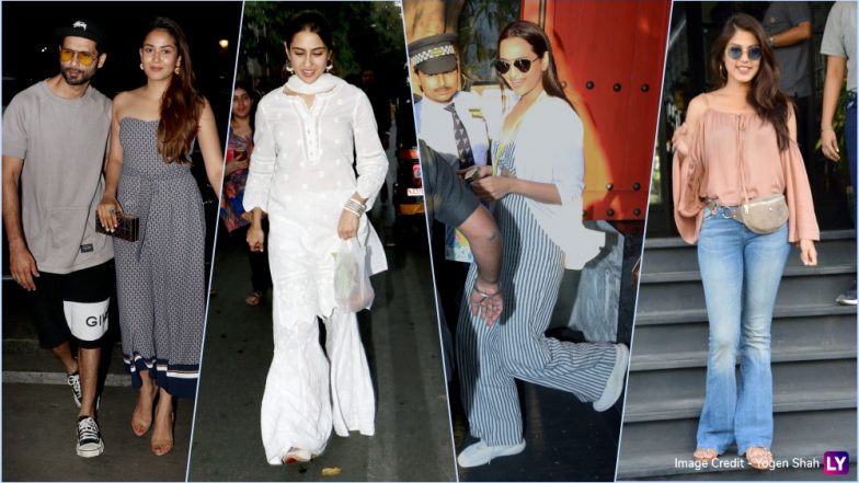 Celeb Spotting! Sara Ali Khan at Mukteshwar Mandir, Shahid Kapoor-Mira Rajput at Soho House, Sonakshi Sinha at San Churro and Others (View Pics)