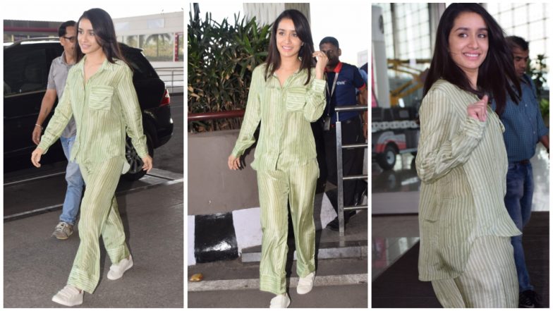 Shraddha Kapoor Ditches the 'Airport Look' Norm, Opts For a Chic Night Suit Leaving Fans Confused (See Pics and Video)