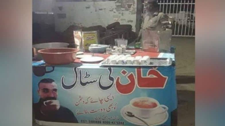 Tea Stall in Pakistan Depicts Wing Commander Abhinandan Varthaman as Harbinger of Friendship Tea Stall in Pakistan Depicts Wing Commander Abhinandan Varthaman as Harbinger of Friendship