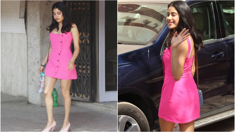 Janhvi Kapoor Dolls Up Post Gym In a 'Pretty In Pink' Avatar for Sunita Kapoor's Party -  View Pics!