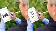 Tim Cook Writing 'Hello' on His Apple iPad Using a stylus Becomes a Funny Meme on Twitter