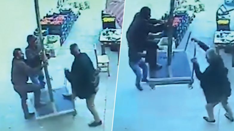 Turkish Man Tries to Stop a Patio Umbrella From Flying in Strong Wind; It Flies With Him! (Watch Video)