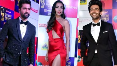 Zee Cine Awards 2019: Vicky Kaushal, Malaika Arora, Kartik Aaryan and Other Celebs Make Glamorous Appearances on the Red Carpet (View Pics)