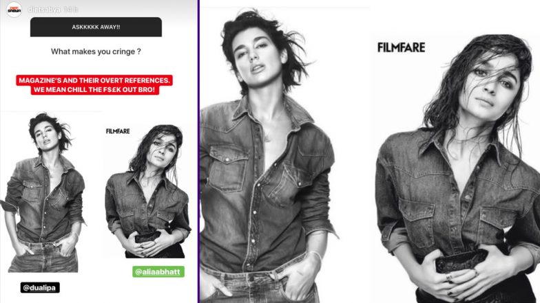 Alia Bhatt Gives It Back to Diet Sabya For Accusing Her of Taking 'Reference' From Dua Lipa For Filmfare Shoot-View Pics