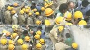 Man Survives Building Collapse in Dharwad, Walks Out Unhurt After Being Trapped Under Debris For Four Days; Watch Video
