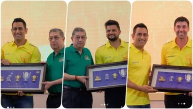 MS Dhoni, Suresh Raina and Stephen Fleming Felicitated by Chennai Super Kings Ahead of Their IPL 2019 Opening Game Against RCB (See Pics)