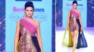 Divyanka Tripathi Sizzles in a Mini Shimmery Pink One-Shoulder Dress at Bombay Times Fashion Week 2019 - View Pic