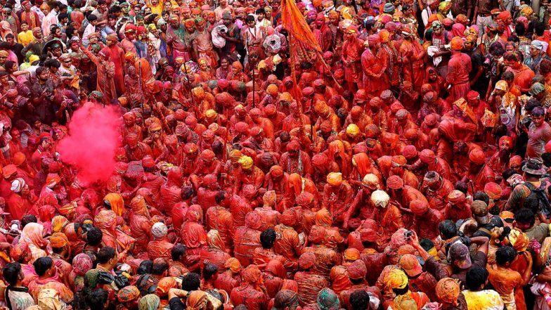 Holi 2019 Dates & How to Watch Barsana, Mathura & Vrindavan Celebration Live Online: Free Video Live Streaming of Mathura Brij Holi from Uttar Pradesh