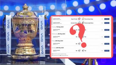 IPL 2019 Playoffs Schedule Leaked: Official Website Reveals Time Table & Dates by Mistake