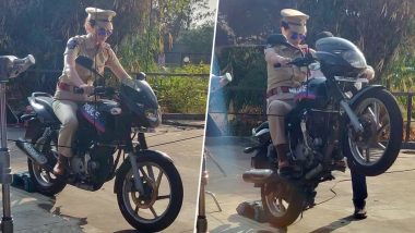 Kangana Ranaut Dressed As a Cop, Pulls Off a Dangerous Wheelie On the Sets of 'Mental Hai Kya'- See Pics!