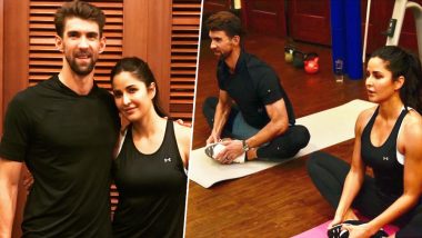 Bharat Actor Katrina Kaif Does Yoga with Michael Phelps as She Trains with The Olympian