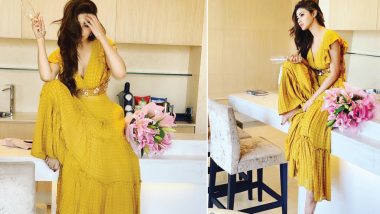 Hotness Alert! Mouni Roy Looks Gorgeous as Ever in Mustard Flowy Dress With a Plunging Neckline – View Pics