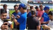 MS Dhoni Meets Fans Ahead of Ind vs Aus 3rd ODI 2019; Obliges Fans With Autographs, Selfies Ahead of Possible Hometown Farewell (Watch Video)