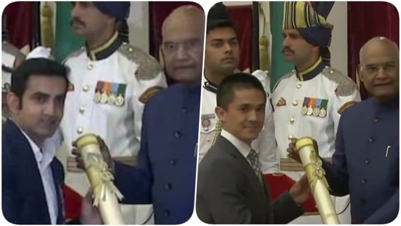 Padma Shri 2019 Winners: Gautam Gambhir, Sunil Chhetri & Other Sports Stars Honoured by President Ram Nath Kovind; See Pics Padma Shri 2019 Winners: Gautam Gambhir, Sunil Chhetri & Other Sports Stars Honoured by President Ram Nath Kovind; See Pics