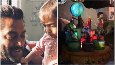 Salman Khan’s Nephew Ahil Sharma Turns 3! Batman Becomes an Avenger on the Superhero-Themed Birthday Cake for the Toddler – Watch Video