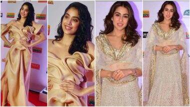 64th Vimal Filmfare Awards: Sara Ali Khan in a Traditional Lehenga or Janhvi Kapoor in an Elegant Gown, Who Stole The Show on the Red Carpet?