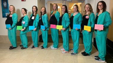 9 Delivery Nurses are Pregnant at the Same Time at Portland’s Maine Medical Center, Photo Goes Viral