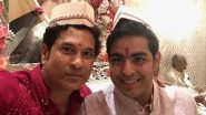Sachin Tendulkar and Akash Ambani Pose For a Cute Selfie; Cricketer Wishes Him & Shloka Mehta a Happy Married Life (See Pic)