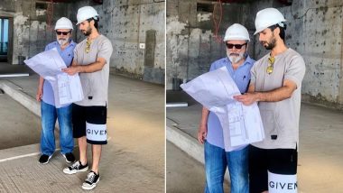 Shahid Kapoor Seeks 'Approvals from Big Daddy', Shares a Picture With Dad Pankaj Kapoor Wearing Construction Hats - View Pic!