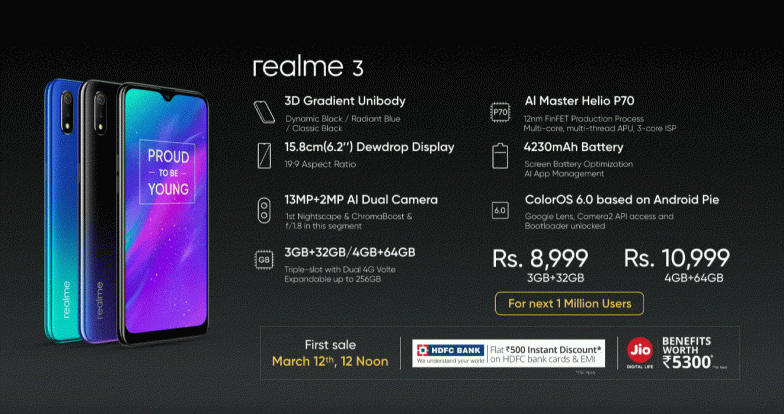 specifications of realme 3