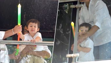 Taimur Ali Khan Is All Smiles Enjoying Holi By Splashing Water From His Colourful 'Pichkari' From The Balcony-   View Pics!