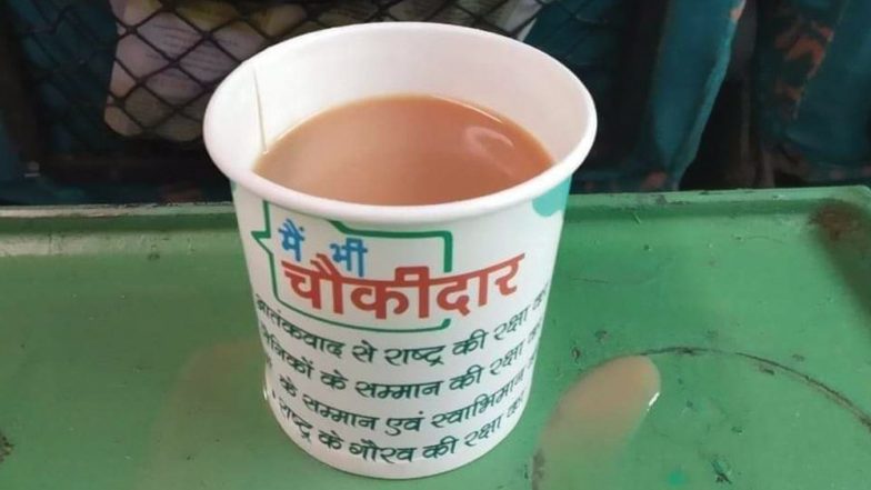 IRCTC Under Fire As Pic of Tea Served in ‘Main Bhi Chowkidar’ Cups in Shatabdi Train Goes Viral; Indian Railways Assure Strict Action