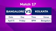 RCB vs KKR, IPL 2019 Match 17 Preview: Downbeat Royal Challengers Bangalore Desperate For Win Against Kolkata Knight Riders