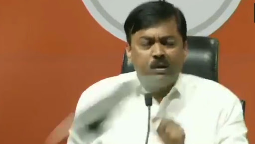 Shoes Hurled at BJP MP GVL Narsimha Rao During Press Conference in New Delhi; Incident Caught on Camera
