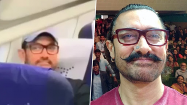 Aamir Khan Ditches Business Class, Surprises Co-Passengers by Travelling in Economy Class of IndiGo Airline; Watch Video