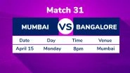 MI vs RCB, IPL 2019 Match 31 Preview: Royal Challengers Bangalore Look to Carry Momentum Against Mumbai Indians at Wankhede Stadium
