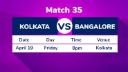 KKR vs RCB, IPL 2019 Match 35 Preview: Post Dinesh Karthik Boost, Kolkata Knight Riders Aim to Push Royal Challengers Bangalore to Brink