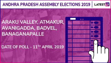 Araku Valley, Atmakur, Avanigadda, Badvel, Banaganapalle Assembly Elections 2019: Candidates, Poll Dates, Results Of Andhra Pradesh Vidhan Sabha Seats