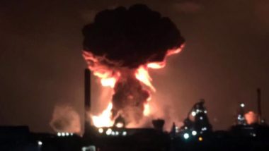 Explosion and Fire at Tata Steelworks in Port Talbot of South Wales, UK