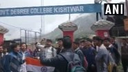 Jammu and Kashmir: Students Protest Demanding Hoisting of National Flag in College Premises in Kishtwar